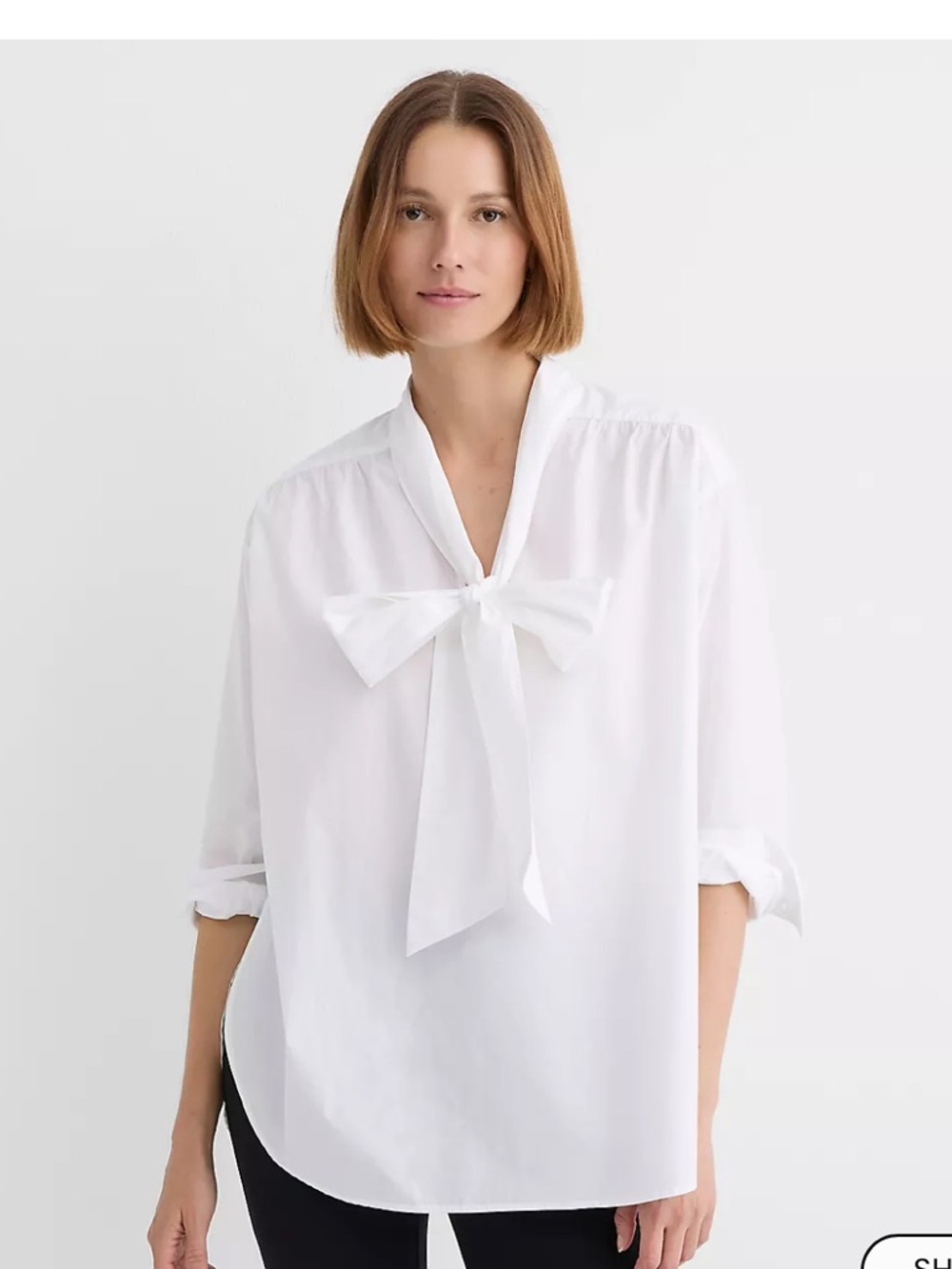 LOFT Bow Poplin Blouse